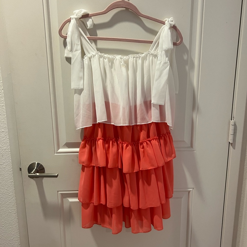 Two Toned Ruffle Summer Dress